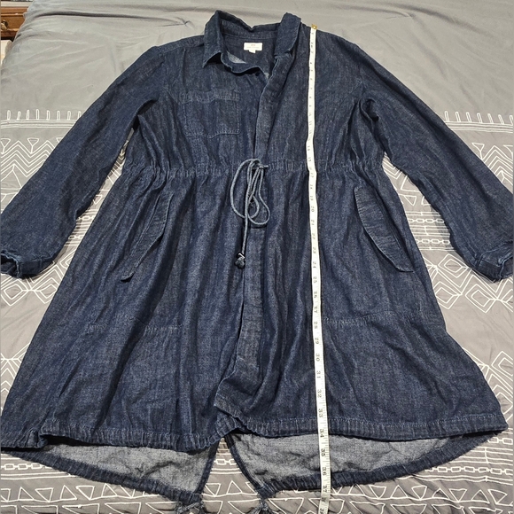 AG Adriano Goldschmied Pause Parka Denim Drawstring Waist Dress Size Medium - Picture 3 of 10